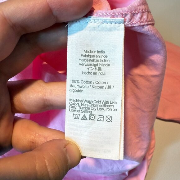 J Crew Women M Etienne Oversized Shirt Pink Long Sleeve Lightweight Oxford Top - Picture 6 of 10